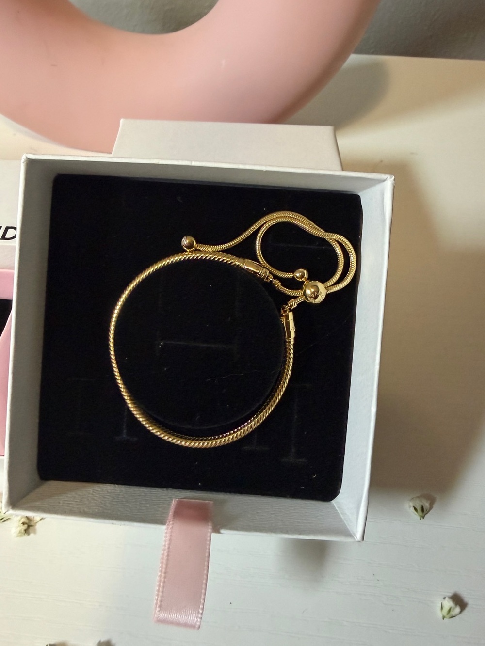 Gold Tone Adjustable Snake Chain Bracelet